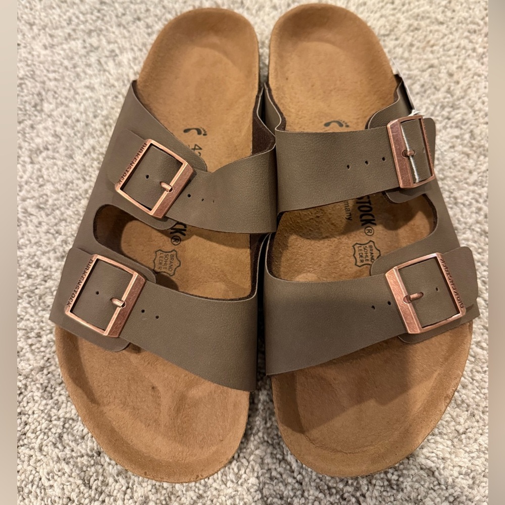 Birkenstock Double Buckle Sandals in Olive Brown